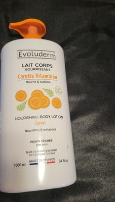 New Evoluderm Nourishing Body Lotion with Carrot Vitamin for Dry Skin 34 Fl Oz