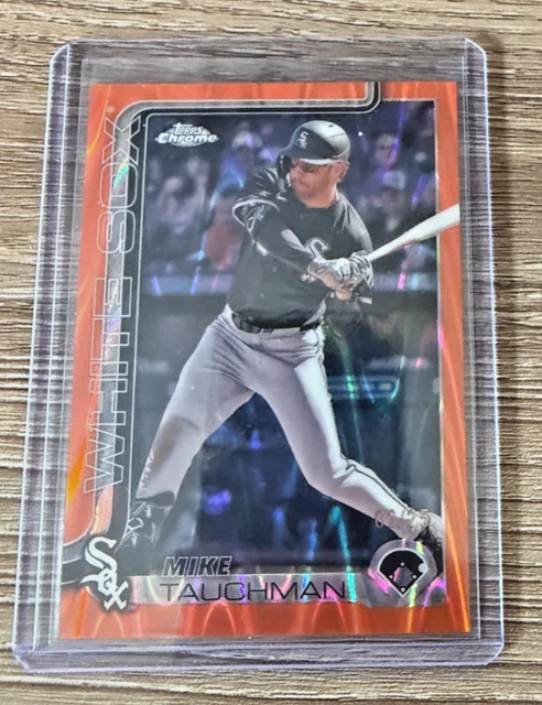 2025 Topps Chrome Orange Raywave Refractors Mike Tauchman #117 02/25 Karte