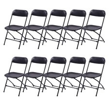 10 Pack Outdoor Plastic Commercial Folding Chairs Stackable Picnic Party