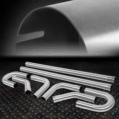 [8Pcs] 3''OD Stainless Steel Mandrel Bend Straight U-Bend Custom Exhaust Pipe Kit