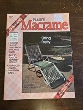 Plaids Macrame 8058 Chair Seats Lawn Patio Pool Footstool Vintage 1980s