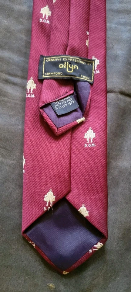 Vintage D.O.M. Corbata The Flasher Novelty Tie Dirty Old Man Dick 1980 de Alynn Foto 3 de 4
