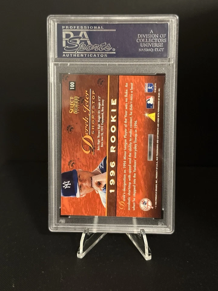 1996 Select Certified Artist’s Proof #100 Derek Jeter (RC) PSA 8 - Image 2 of 2