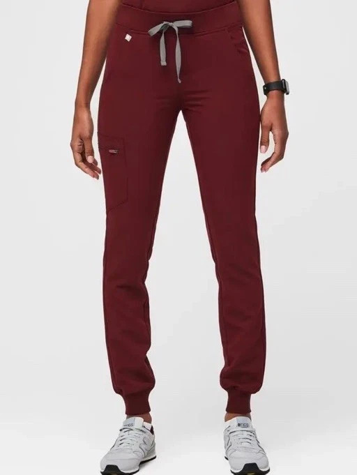 FIGS Zamora 2.0 Jogger Scrub Pants Womens Burgundy SP Small Petite Work Medical