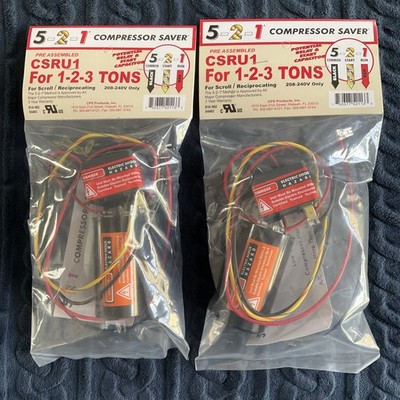  Qty. (2) 5-2-1 COMPRESSOR SAVER CSRU1 Hard Start Kit 1-2-3 TON UNIT 