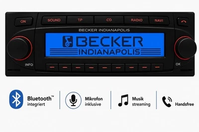 BECKER Indianapolis Autoradio Bluetooth Freisprechen Navi CD BMW VW OLDTIMER - Bild 1 von 4