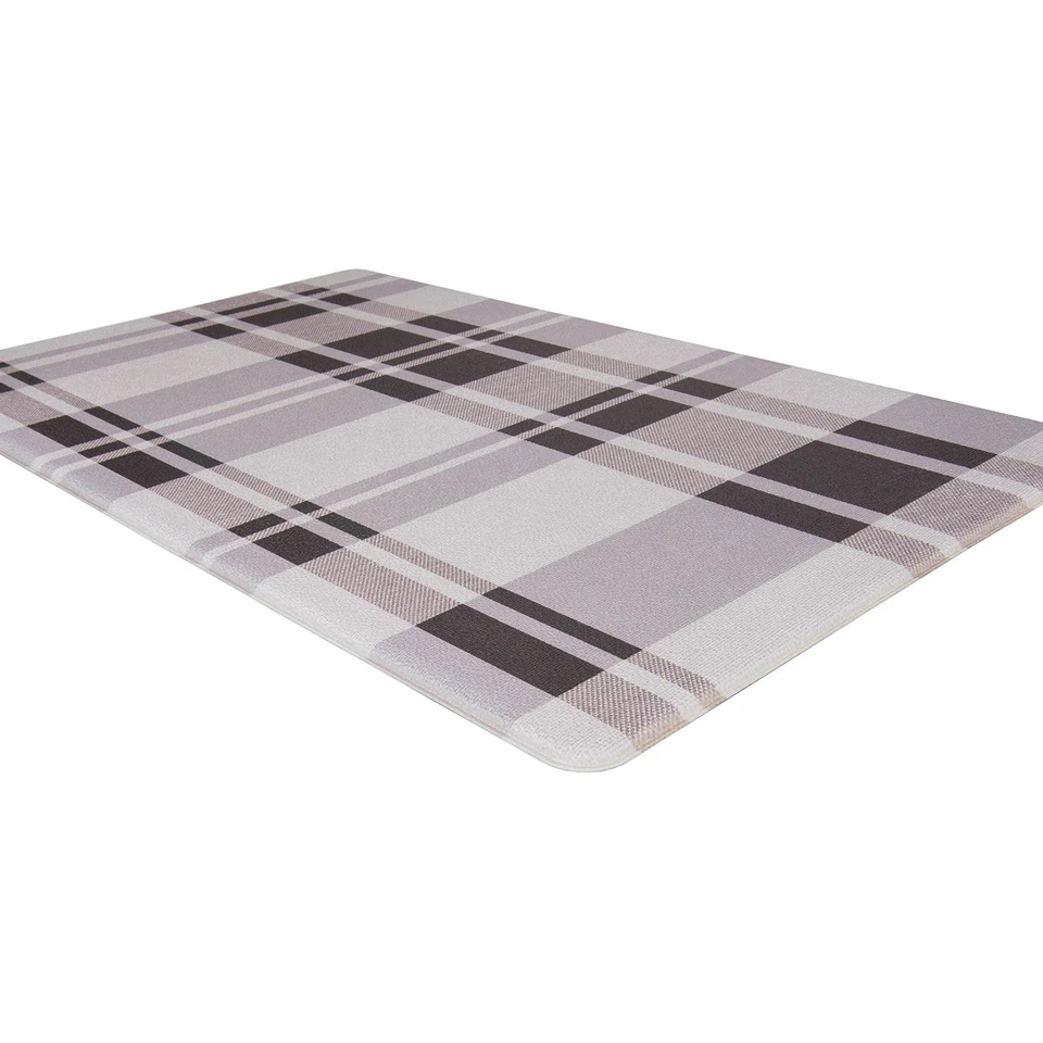 Rugshop Kitchen Floor Mats Plaid Anti-Fatigue Standing Mat Bath Mats Non-Slip - Image 3 of 4