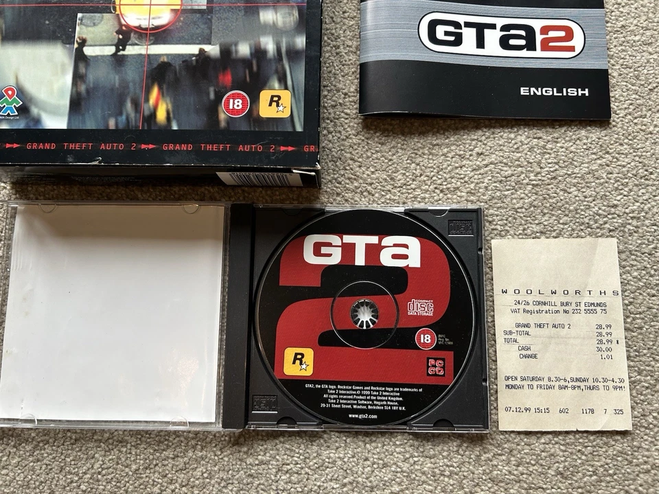 Grand Theft Auto 2 (GTA2) - PC CD - Big Box - Complete- original store receipt! - Image 2 of 4