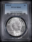 1923-S $1 Peace Silver Dollar PCGS MS 62 | Uncirculated UNC