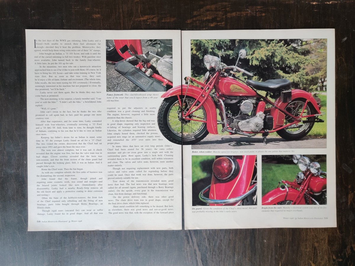 1937 Indian Chief Motorcycle - Original 5 Page Article | eBay