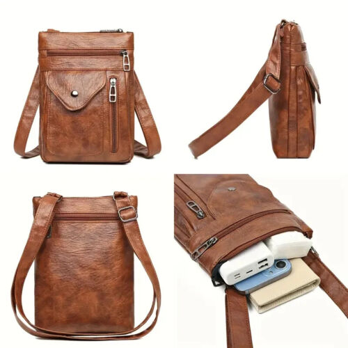 Echt Brasilianisches Leder Schultertasche Handtasche Umhängetasche Organizer Handytaschen - Bild 5 von 11