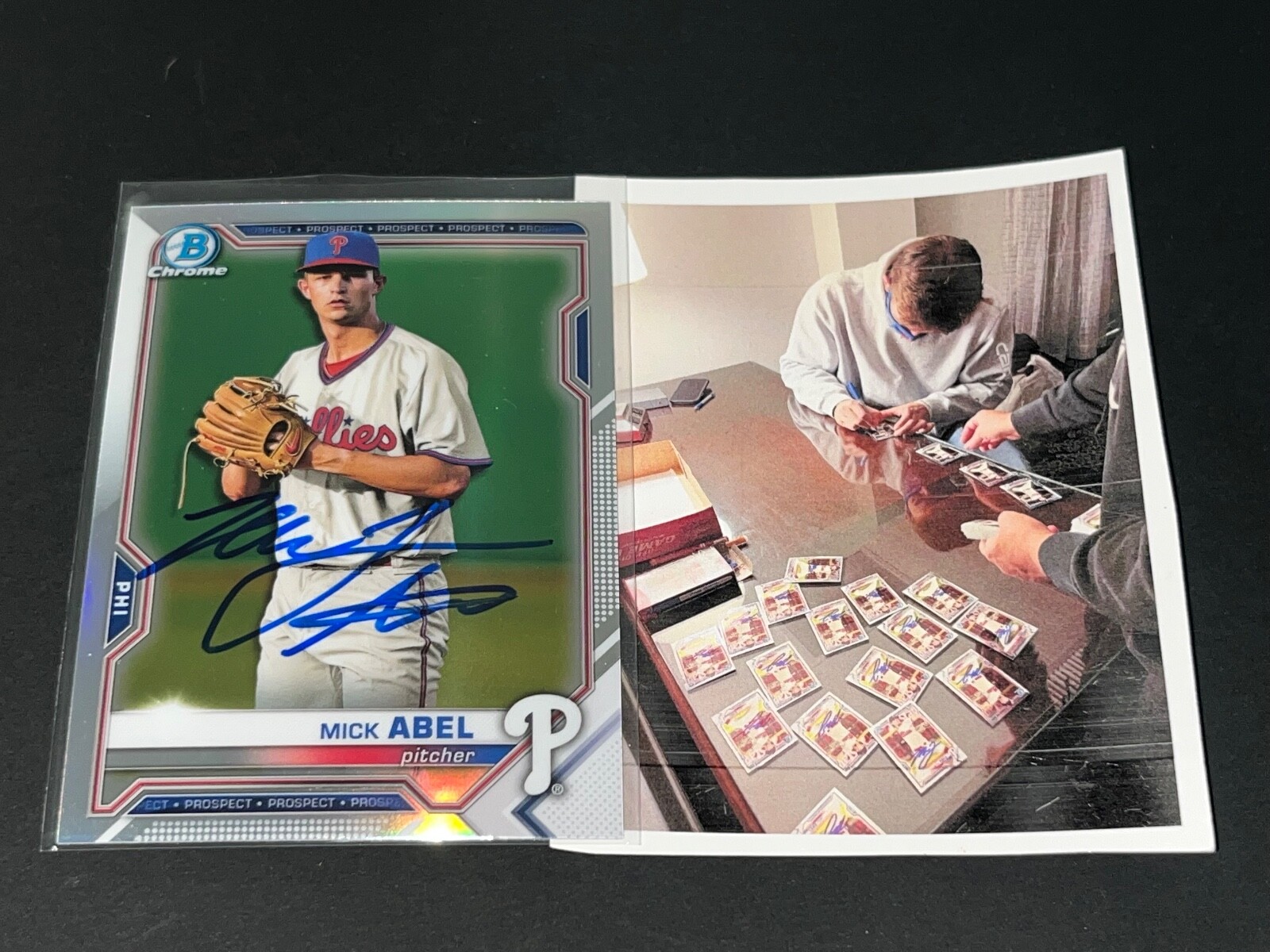 Mick Abel Phillies Auto Signed 2021 Bowman Chrome ~