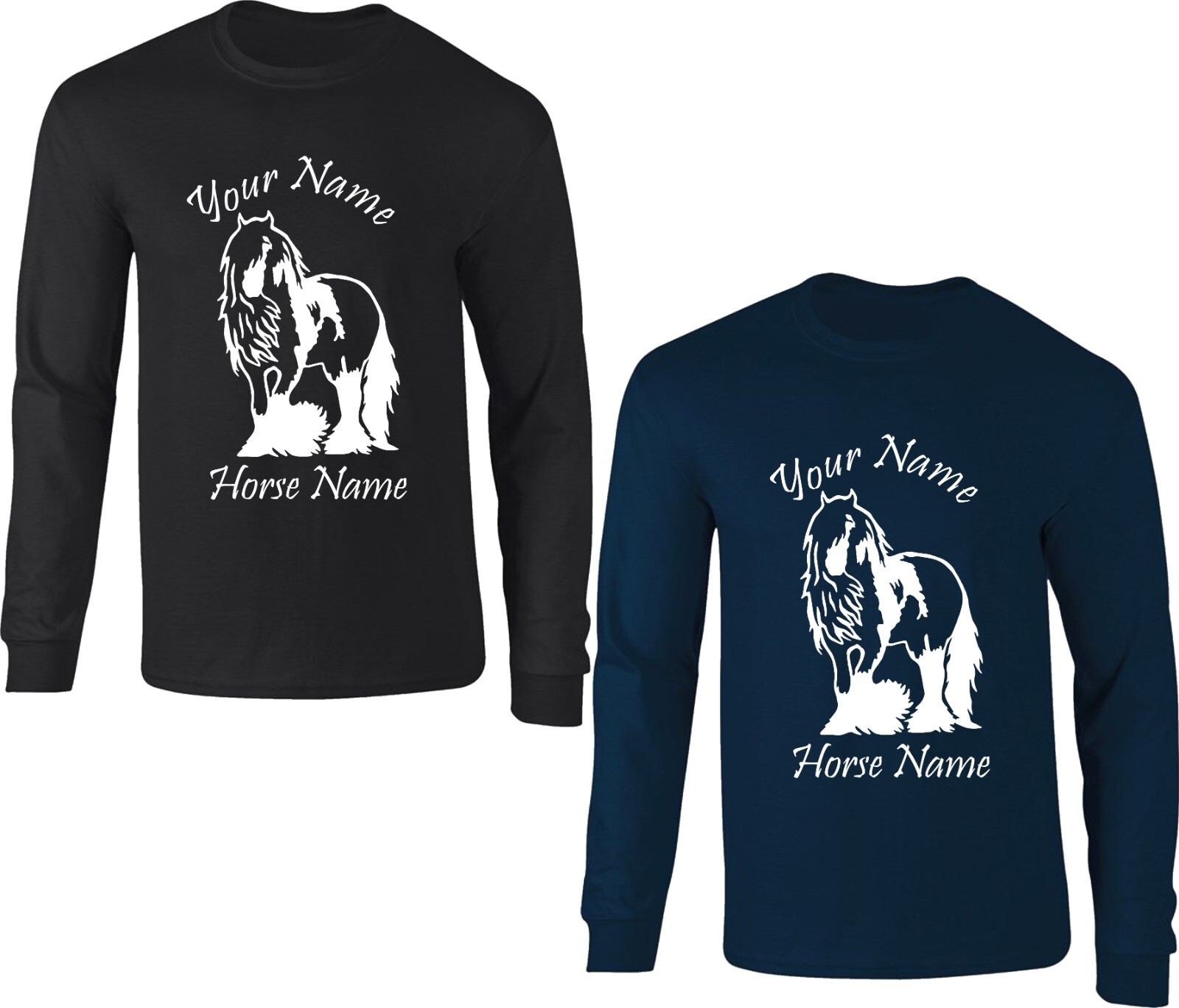Maglione cavallo equestre personalizzato tuo & pony nome divertenti amanti dell'equitazione cavalli