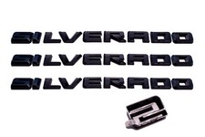 Fit 2019-2025 Gloss Black Silverado Ltz Lt Emblem Nameplate Badge Kit Overlay