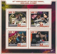 Malediven 7183-7186 Kleinbogen (kompl. Ausg.) postfrisch 2017 Laika im Orbit