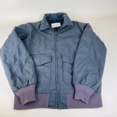 VTG Golden Fleece Coat Barn Canvas Jacket Size Large Full Zip Insulated Made USA