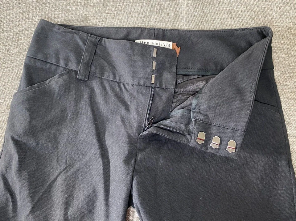 Шорты-чино Alice + Olivia с манжетами женские 0 низкая талия черные повседневные сделано в США - Изображение 4 из 4