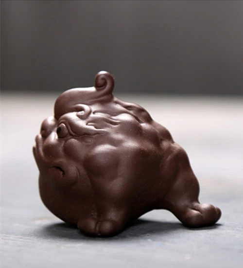 Encantador adorno chino de arcilla púrpura Yixing Zisha té juego buey tortuga nuevo Foto 4 de 4