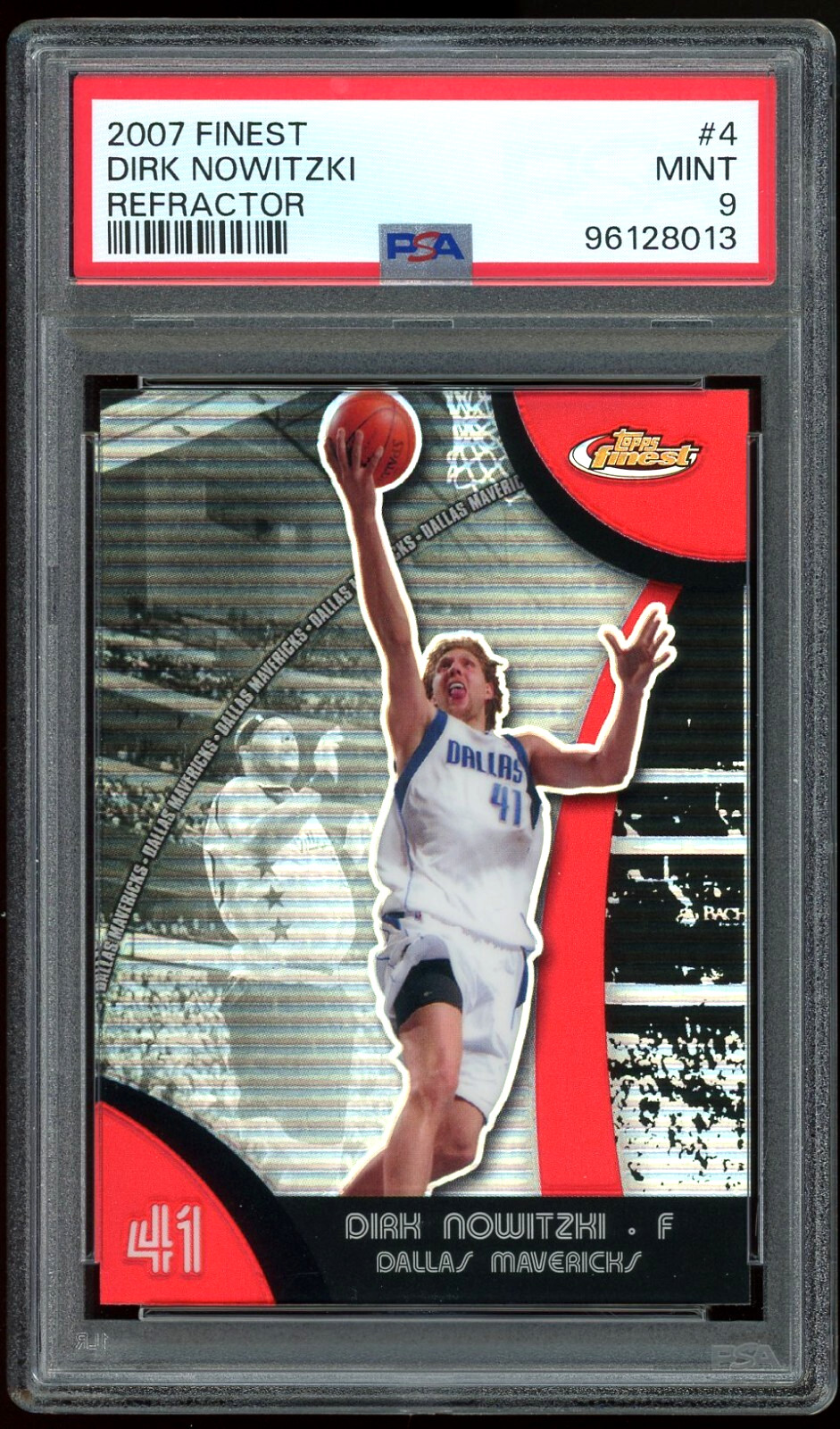 2007 FINEST #4 DIRK NOWITZKI REFRACTOR PSA 9
