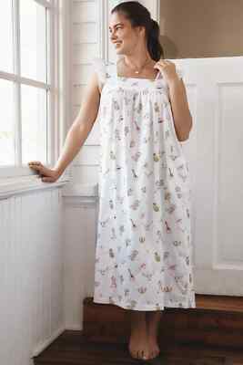 Anthropologie Printfresh Embroidered Nightgown XXS white new with tag nwt