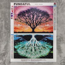 Completed Diamond Painting 3D Wall Art Mirror Image Tree Design Decor