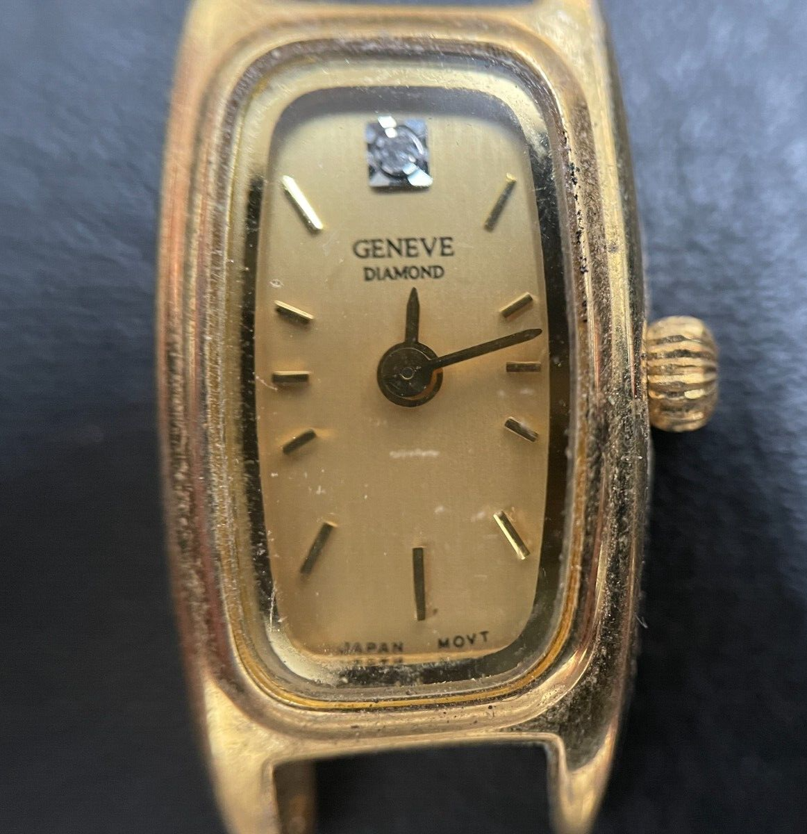 Geneve Diamond 18k Gold Plated Stainless Steel Back Watch 2006L