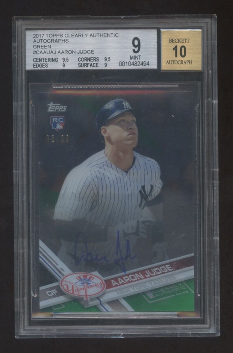 BGS 9 *10* Aaron Judge 2017 TOPPS CLEARLY AUTHENTIC RC AUTOGRAPH #ED 08/99  MVP ?