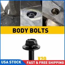 20x Car Body Bolts Screw Fastener Fender M6-1.0x 16mm Long-10mm Hex-17mm Washer