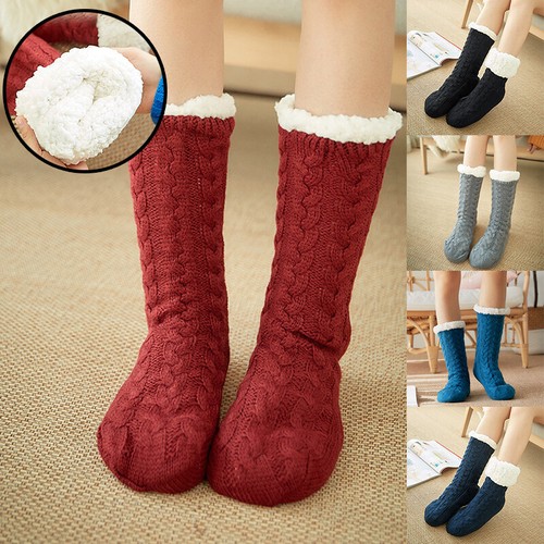 Women Ladies Soft Fluffy Long Bed Socks Winter Warm Lounge Slipper Fleece Socks☆ - Picture 3 of 31