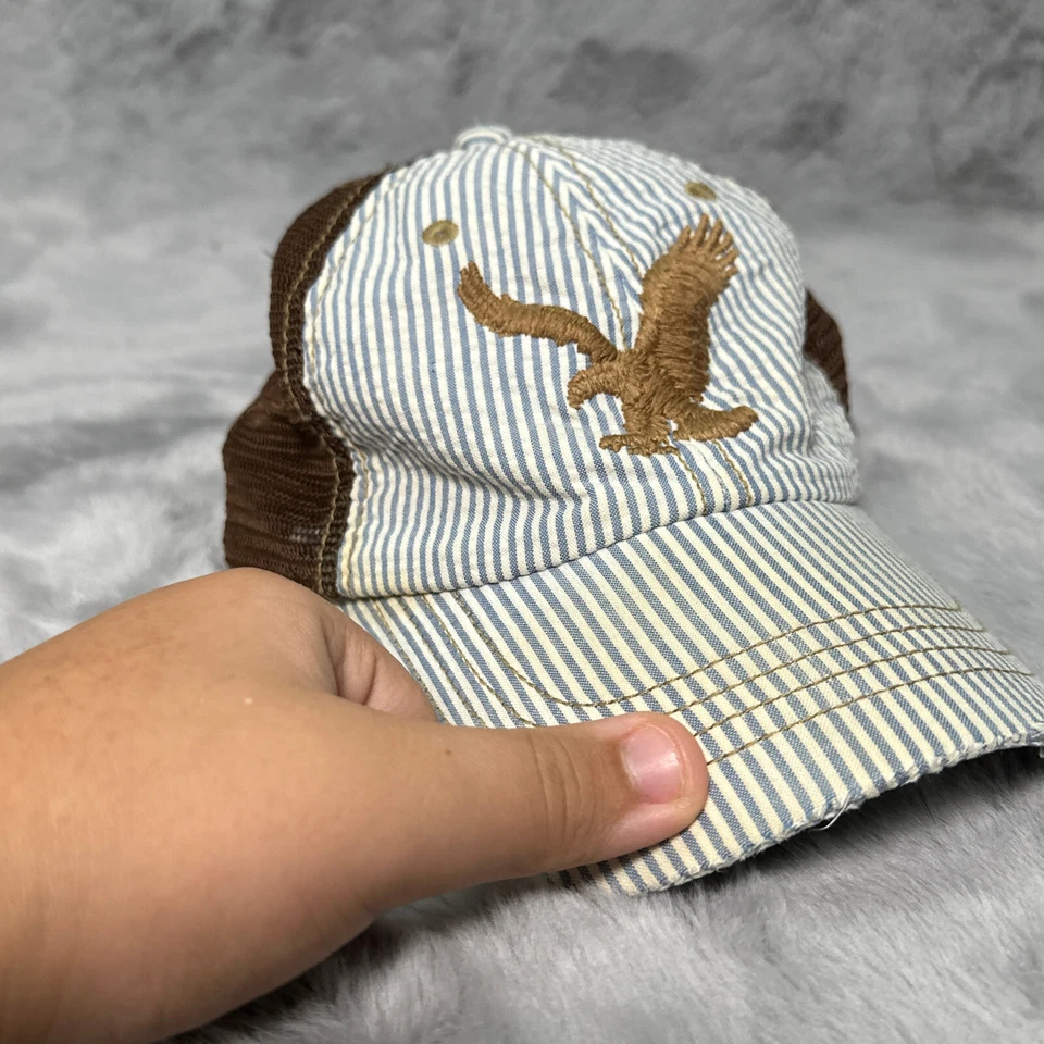 American Eagle Outfitters Hat Striped Eagle Snapback Adjustable Preppy Casual - Изображение 2 из 4