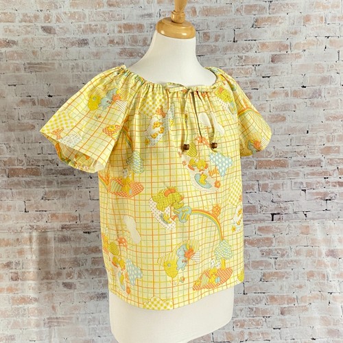 Retro Yellow Summer Top OOAK Size Small Handmade - Picture 6 of 6