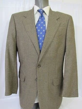 Corbin Brown Plaid 100% Wool 2 Button Custom Sport Coat Sz 43R