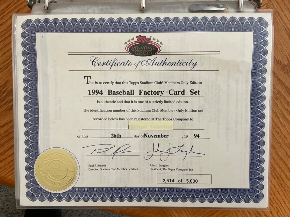 1994 Stadium Club RARE MEMBERS ONLY Factory Set Pick From 200 Players $1 - $5 Ea - Image 2 of 3