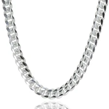 Sterling Silver 4.5mm Miami Cuban Curb Link Chain Necklace, 22 Inches