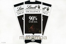 Lindt Excellence 90 Dark Chocolate Bar 3.5 oz 100g 3-Bar-Pack