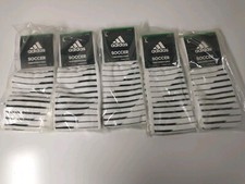 5 Adidas Climalite Speed II Soccer Socks Mens L White Gray Striped Team Outdoors