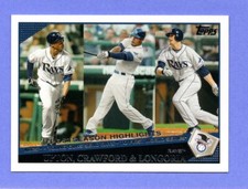 2009 Topps #246  Post Season Highlights  Upton / Crawford/ Longoria    Rays 