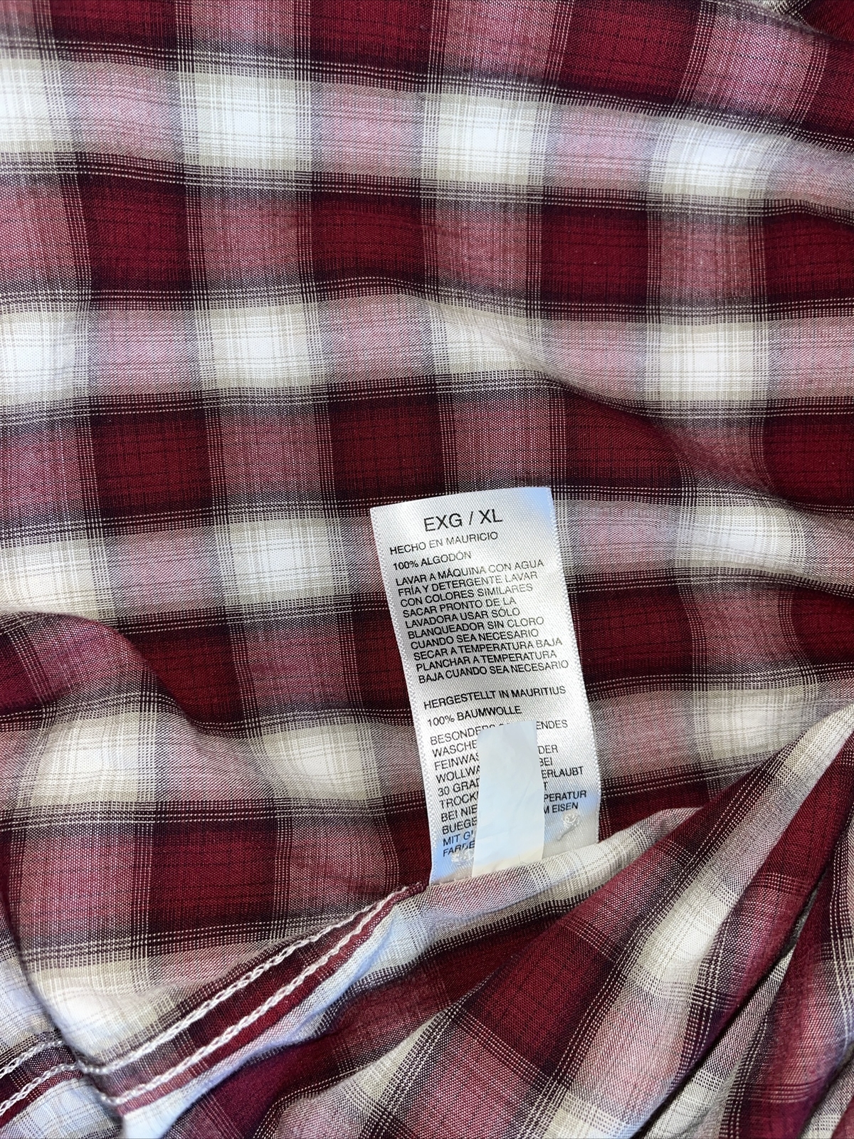 Nautica Jeans Co Mens XL Red Plaid Long Sleeve Button Up Logo Shirt - View 5