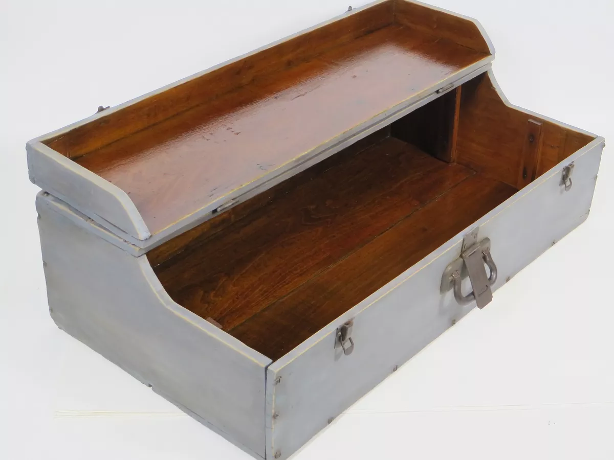 Sold at Auction: Antique Wooden Tool Box w/Contents.