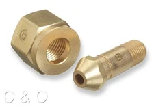 CGA-300 COMMERCIAL ACETYLENE Brass Regulator Inlet NUT & NIPPLE 2.5" Fittings