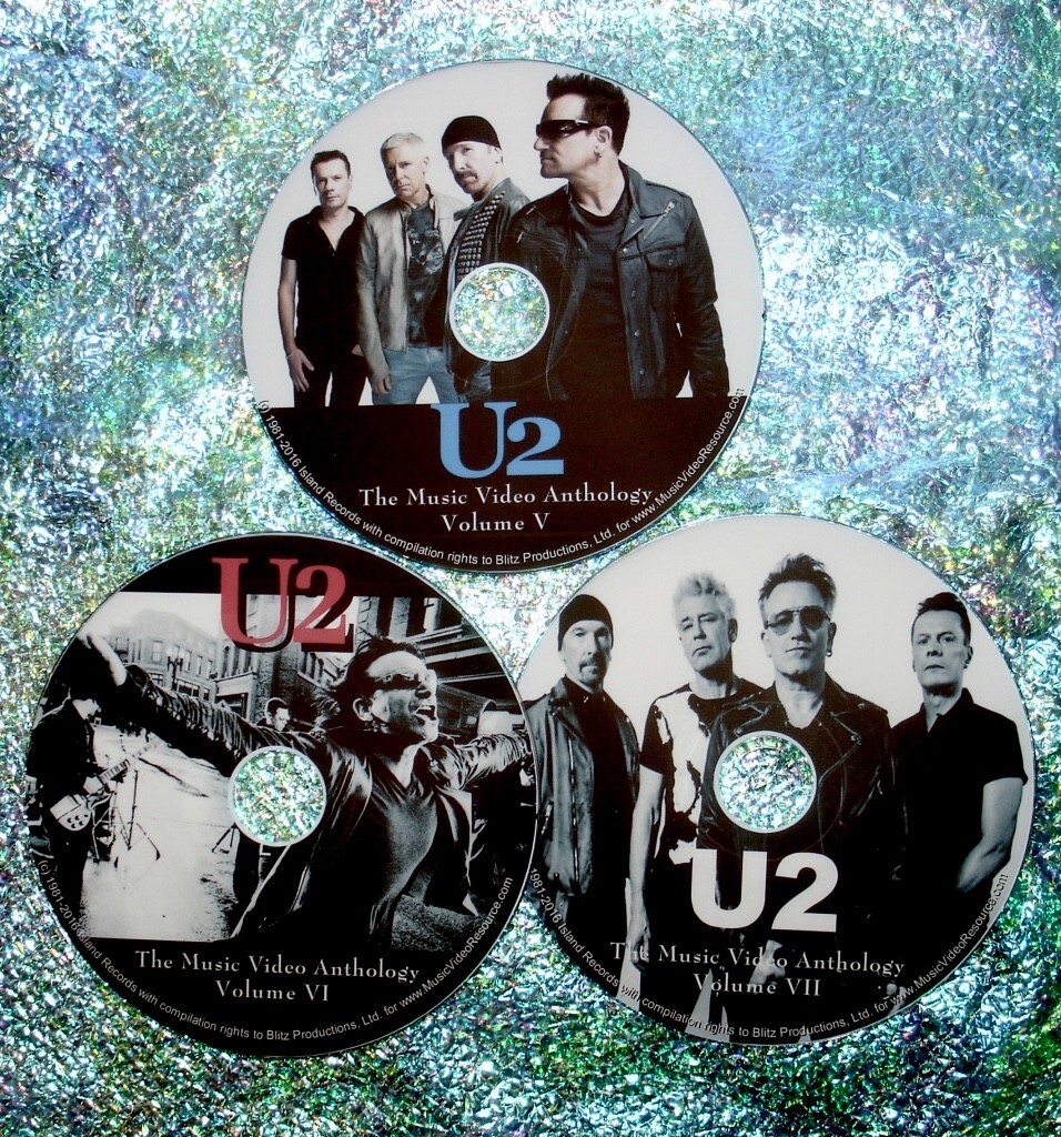 U2 and Bono Music Video Anthology 1981 to 2016 7 DVD Set with 136