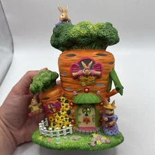 Partylite Bunny Rabbit Family Carrot House Tealight Candleholder Easter Decor