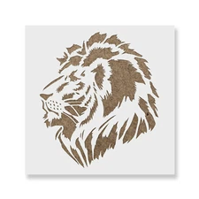 Lion Head Stencil - Durable & Reusable Mylar Stencils