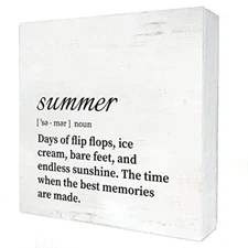 Summer Definition Wood Box Sign Home Decor Rustic Summer Wooden Box Sign Block 