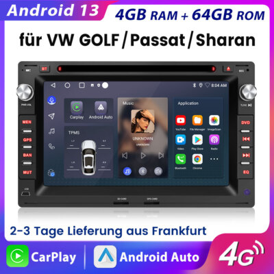 Android13 Navi 4+64G Autoradio Für VW Jetta Polo Golf MK4 T4 T5 Bora Passat SEAT