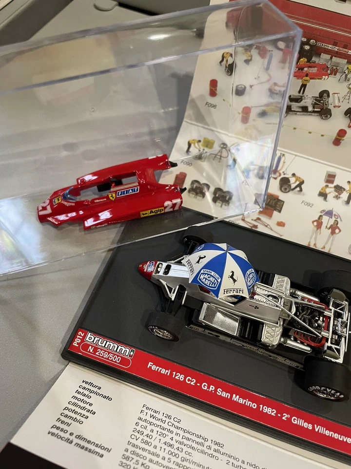 BRUMM P012 FERRARI 126 C2 turbo Villeneuve #27 G.P. SAN MARINO 1982 +pilota - Immagine 4 di 4