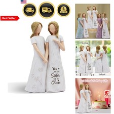 Friendship Gifts for Women Best Friend Sister Hand-Painted Resin Statue