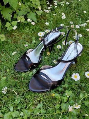 High Heels Riemchenschuhe  Abendschuhe Damen  schwarz ''Enrico Peluso'', neuwertig