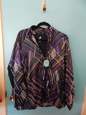 Lularoe Determined Lightweight Workout Jacket Large NWT Black with Colored Strip
