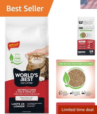 8lb Unscented Natural Cat Litter - Quick Clumping, Flushable & 99% Dust Free